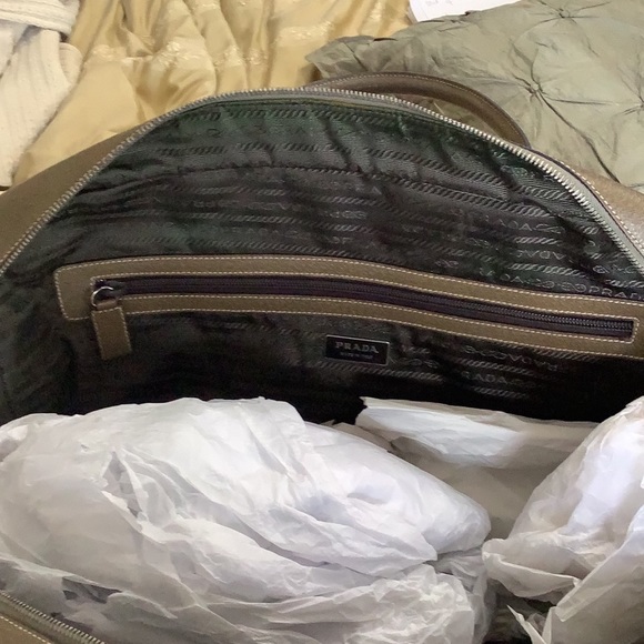 SOLD👜HOST PICK🎒NWOT PRADA KHAKI CANVAS TOTE - Picture 9 of 9